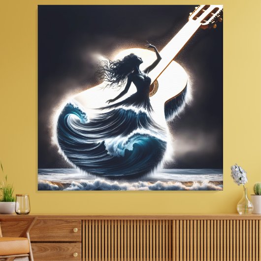 Wave Dancer in Gitarre Leinwanddruck (Insitu (Wohnzimmer))