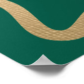 Wave Dark Green Gold Graduation Party Willkommen Poster (Ecke)