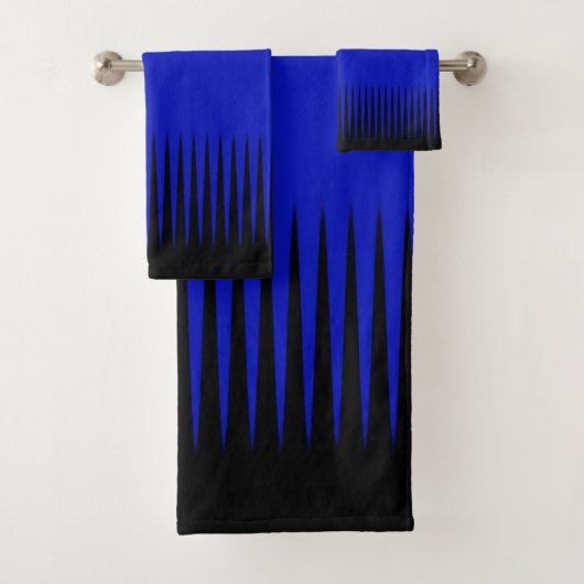 Wave Design Blue Badhandtuch Set (Insitu)