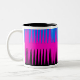 Wave Design Rosa Blau und Schwarz Zweifarbige Tasse