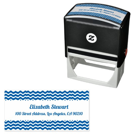 Wave Design Rücksendeadresse Selbstfarbige Briefma Permastempel (Beispiel)