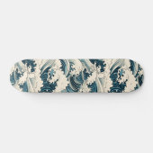 Wave Elegance: Hokusai-Inspired japanese art Skateboard (Horizontal)