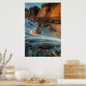 Wave entlang des Strandes, Kalifornien Poster (Küche)