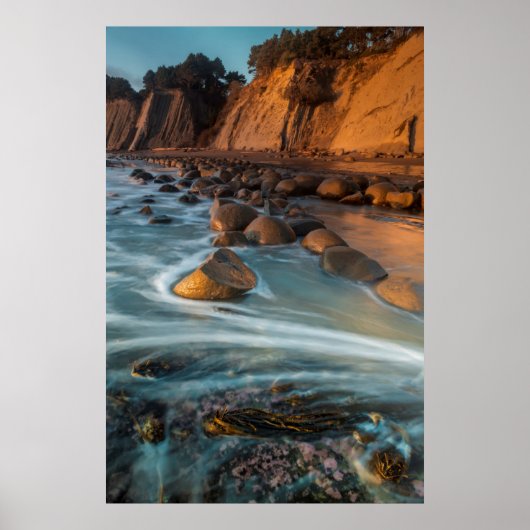 Wave entlang des Strandes, Kalifornien Poster (Vorne)