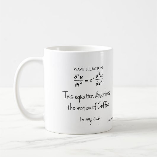 Wave Equation - Navier Stokes Equation - Kaffee-Ta Kaffeetasse (Links)