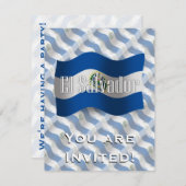 Wave Flag El Salvador Einladung (Vorne/Hinten)