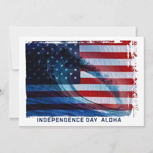 Wave Flag USA Patriotische Party Einladungen (Vorderseite)