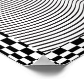 Wave Form Op Art and Spheres Poster (Ecke)