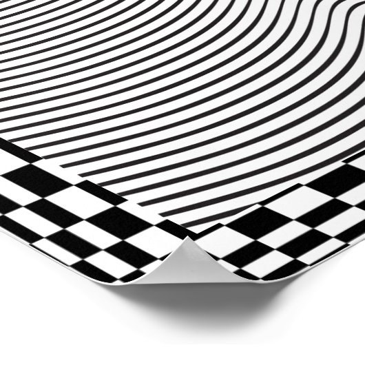 Wave Form Op Art and Spheres Poster (Ecke)