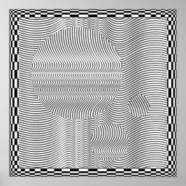 Wave Form Op Art and Spheres Poster