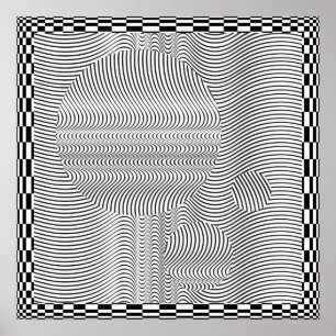 Wave Form Op Art and Spheres Poster