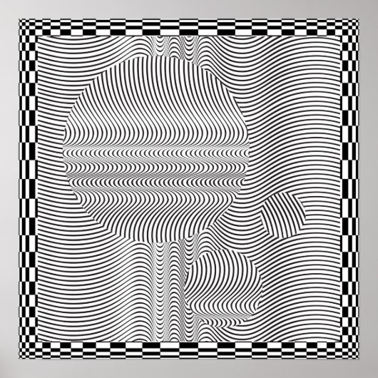 Wave Form Op Art and Spheres Poster (Vorne)