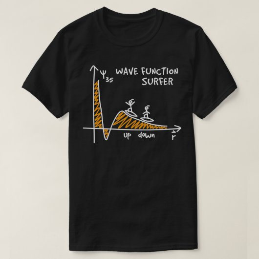 Wave Function Surfer Science Lover Funny Physical T-Shirt (Design vorne)