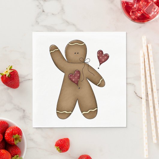 Wave Gingerbread Man Serviette