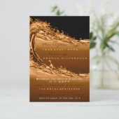 Wave Gold Brown Moderne Abstrakte Firmengeschichte Einladung (Stehend Vorderseite)