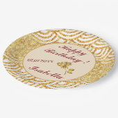 Wave Gold Sun Glitter Boho Beliebte Kollektion Pappteller (Schrägansicht)