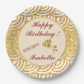 Wave Gold Sun Glitter Boho Beliebte Kollektion Pappteller (Vorderseite)