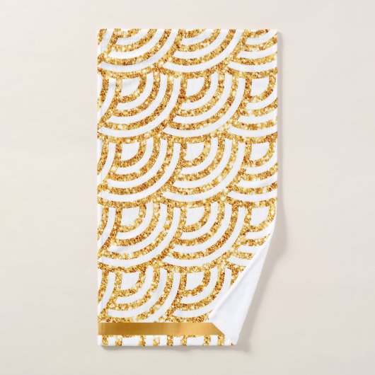 Wave Gold Sun Glitzer Boho Popular Collection Badhandtuch Set (Handtuch)
