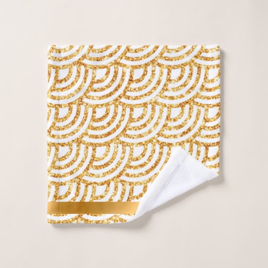 Wave Gold Sun Glitzer Boho Popular Collection Badhandtuch Set (Waschlappen)