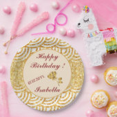 Wave Gold Sun Glitzer Boho Popular Collection Pappteller (Party)