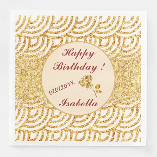 Wave Gold Sun Glitzer Boho Popular Collection Serviette (Vorderseite)