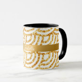 Wave Gold Sun Glitzer Boho Popular Collection Tasse (VorderseiteRechts)