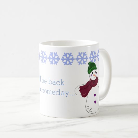 Wave Goodbye Snowman Kaffeetasse (VorderseiteRechts)