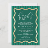 Wave Green Stripe Hucks Party Einladung (Vorderseite)