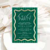 Wave Green Stripe Hucks Party Einladung