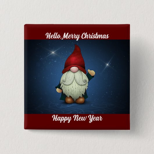 Wave Holiday Gnome Button Button (Vorderseite)