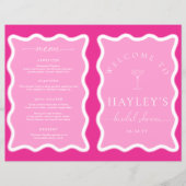 Wave Hot Pink Brautparty Game and Menu Booklet (Vorderseite)