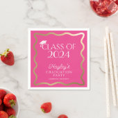Wave Hot Pink Graduation Party Willkommen Serviette (Beispiel)