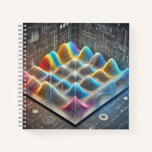 Wave Interference Book Cover Vibrant Physics  Notizblock (Vorderseite)