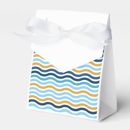 Wave Lines Farbe Blau und Gelb Geschenkschachtel (Vorderseite)