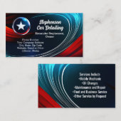 Wave Logo Patriotic Red White Blue Star Contractor Visitenkarte (Vorne/Hinten)