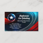 Wave Logo Patriotic Red White Blue Star Contractor Visitenkarte (Vorderseite)
