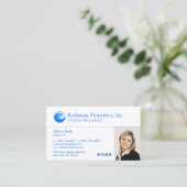Wave Logo Real Anwesen Agent Foto Visitenkarte (Stehend Vorderseite)