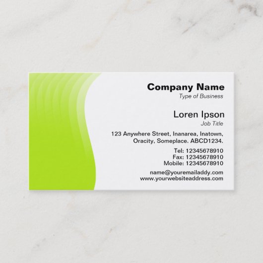 Wave Margin - Gelbes Grün Visitenkarte (Vorderseite)