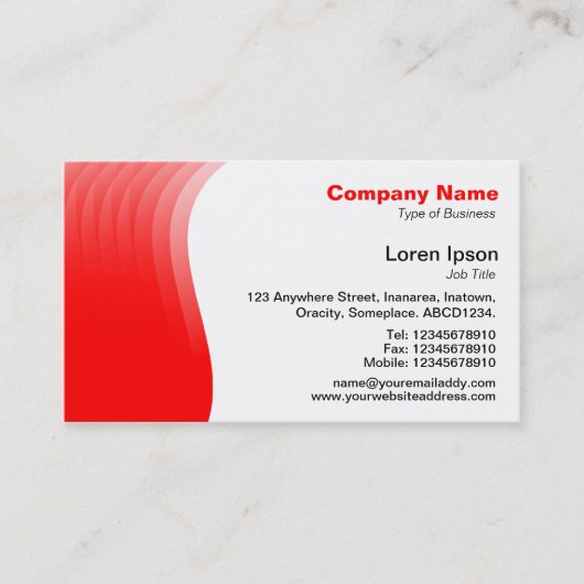 Wave Margin - Red Visitenkarte (Vorderseite)