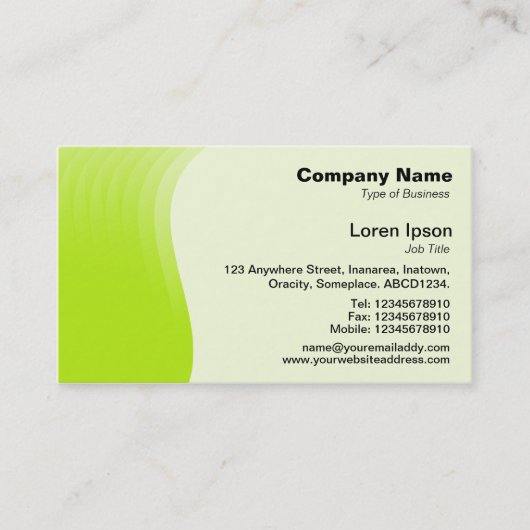 Wave Margin v2 - Gelbes Grün Visitenkarte (Vorderseite)