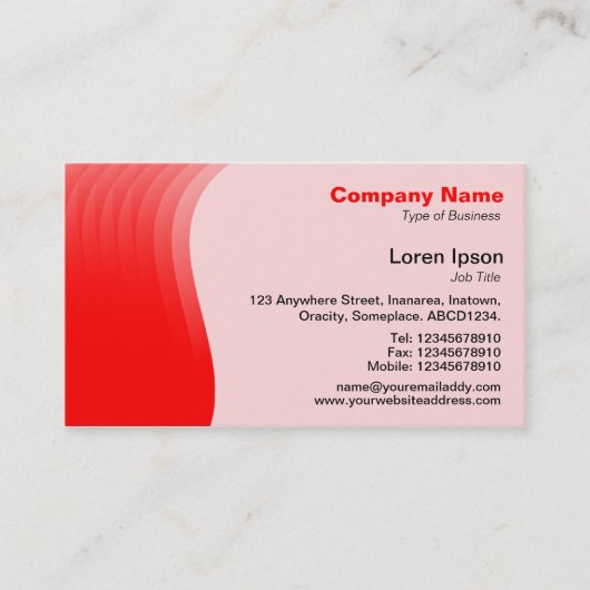 Wave Margin v2 - Red Visitenkarte (Vorderseite)