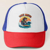 Wave Master 🧢 Surf Gorilla Cartoon Hat Truckerkappe (Vorderseite)