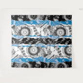 Wave Mechanism – Abstract Extra-Large Tapestry Wandteppich (Vorderseite (Horizontal))