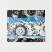 Wave Mechanism – Abstract Medium Tapestry Wandteppich (Vorderseite (Horizontal))