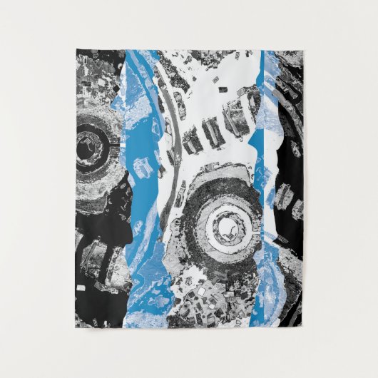 Wave Mechanism – Abstract Medium Tapestry Wandteppich (Vorderseite)