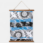 Wave Mechanism – Custom Wood Topped Wall Tapestry Wandteppich Mit Holzrahmen (Vorderseite)