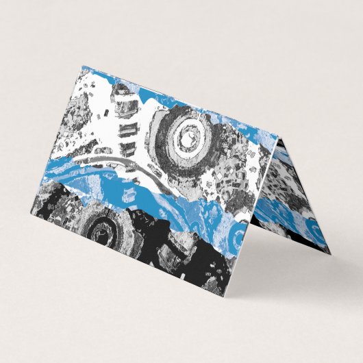 Wave Mechanism Horizontal Tent Fold Business Card Visitenkarten (Rückseite)