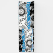 Wave Mechanism Symmetrical Abstract Vinyl Banner (Vertikal)