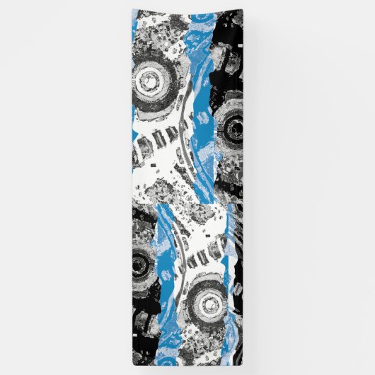 Wave Mechanism Symmetrical Abstract Vinyl Banner (Vertikal)