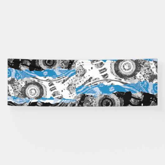 Wave Mechanism Symmetrical Abstract Vinyl Banner (Horizontal)